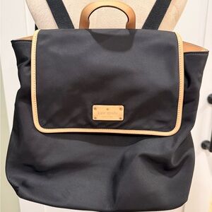 Kate Spade Black Backpack with Tan Trim